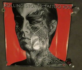 The Rolling Stones Tattoo You Promotional Poster Mick Jagger 1981 36x 36 "