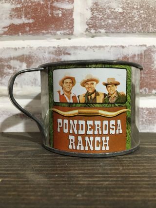 Vintage Bonanza Ponderosa Ranch Nevada Metal Western Tin Cup