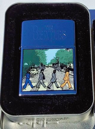 Vintage 1996 Abbey Road Beatles Zippo Lighter - Factory Back In Tin