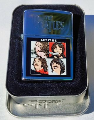 Vintage 1996 Let It Be Beatles Zippo Lighter - Factory Back In Tin