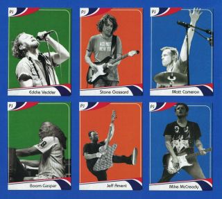 Pearl Jam Official Trading Cards Set Of 6 2009 Philadelphia Spectrum Nm - Mt