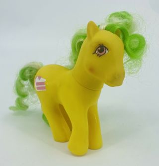 Rare Vintage 1987 G1 My Little Pony Lemon Treats Candy Cane Yellow Cake Hasbro