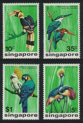 Singapore Crane Hornbill Kingfisher Macaw Birds 4v 1975 Mnh Sg 260 - 263