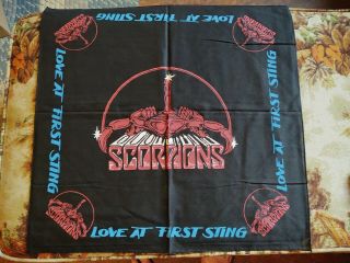 Vintage Scorpions Love At First Sting Handkerchief Bandana Banner