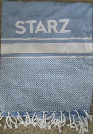 Starz Official Promo Beach Bath Towel Peshtemal Blue White 100 Woven Cotton