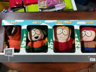 South Park 1998 Plush Set Comedy Central Kenny Kyle Stan Cartman Opened