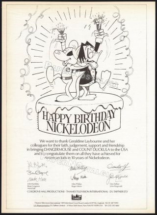 Count Duckula_/_danger Mouse_original 1989 Trade Ad / Poster_nickelodeon 10th