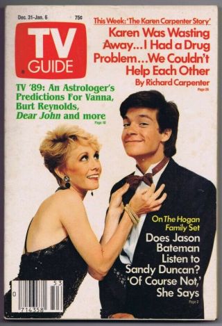 Vintage December 31 1989 Tv Guide No Label Hogan Family Sandy Duncan
