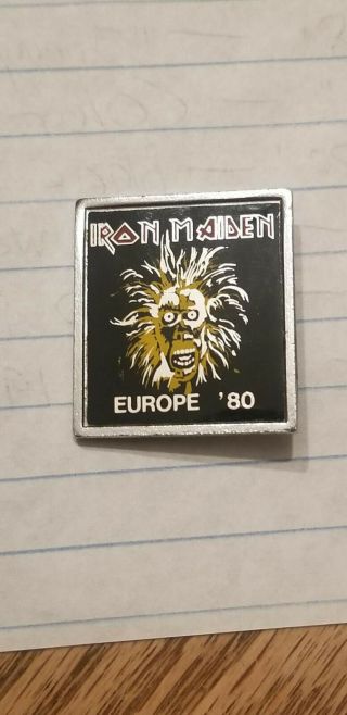 Iron Maiden Vintage 1980 Europe Pin/badge/button Rare Rock Heavy Metal