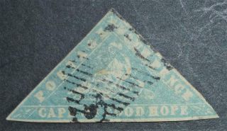 Scarce 1861 Cape Of Good Hope 4d Milky Blue Woodblock All Margins