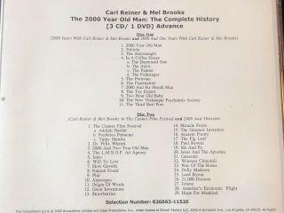 CARL REINER/MEL BROOKS ‘2000 YEAR OLD MAN COMPLETE’ PROMO 3 - CD/DVD SET 2