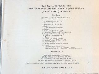 CARL REINER/MEL BROOKS ‘2000 YEAR OLD MAN COMPLETE’ PROMO 3 - CD/DVD SET 3