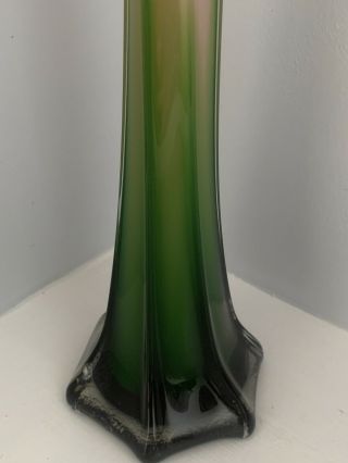Vtg Murano Art Glass Hand Blown Vase Tulip Jack in The Pulpit Mid Century 15” 3