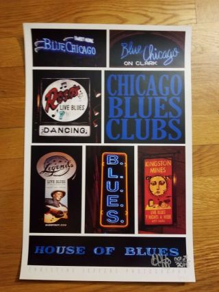 Chicago Blues Music Poster,  Auto By The Photographer,  Limited Edition 3 Of 75