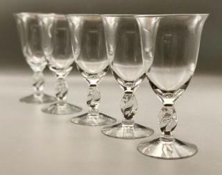 Imperial Glass Crystal Twist Stem Water Glass/goblet 12 Oz.  Set Of 5