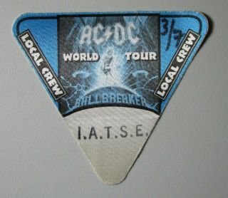 Cloth Backstage Local Crew Pass From The 1996 Ballbreaker World Tour