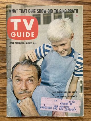 Ny Metro Tv Guide August 4 - 10 1962 Dennis The Menace,  Ann Margret,  Roger Maris