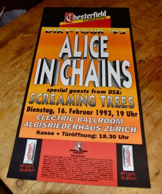 Alice In Chains Screaming Trees Swiss Concert Poster 1993 Zurich