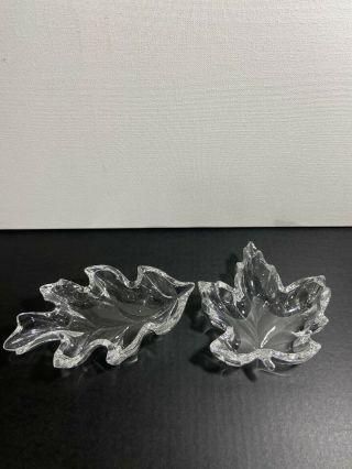 Marquis By Waterford Crystal Autumn Leaf Dish Set Fall Decor Nut Candy Bowls