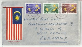 Malaysia Singapore 1963 Federation On Private Fdc,  Sent Frm Singapore To Germany