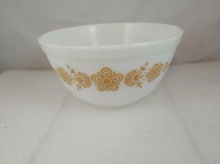 Vintage Pyrex 402 Butterfly Gold Flowers 1 - 1/2 Qt Mixing Nesting Bowl