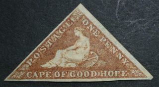 1853 Sg3a Cape Of Good Hope 1d Brown - Red With Gum All Margins