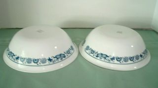 Corelle Corning Old Town Blue Round Vegetable Serving Bowls 8 1/2 " - Set Of 2