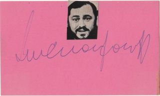 Luciano Pavarotti Opera Singer Legend Three Tennors Rare Signed Card,  Photo Co