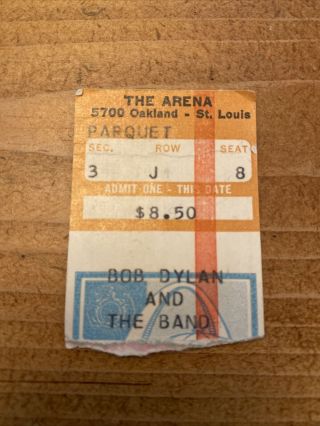Vintage Bob Dylan & The Band Concert Ticket Stub 2/4/1974 St.  Louis