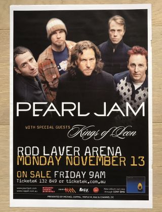 Pearl Jam & Kings Of Leon Australian Tour Ad Poster Melbourne 2006 Eddie Vedder