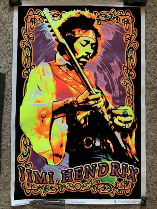 Jimi Hendrix Black Light Poster