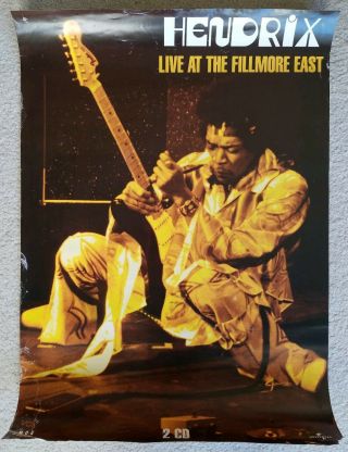 Large Jimi Hendrix 1999 Live At The Fillmore East Promo Poster 23x33