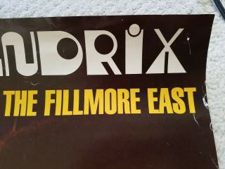 Large Jimi Hendrix 1999 Live At The Fillmore East Promo Poster 23x33 3