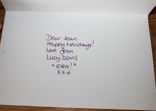Lucy Davis Etta Wonder Woman Hand Signed Letter Card Thank You Autograph Fyc 68