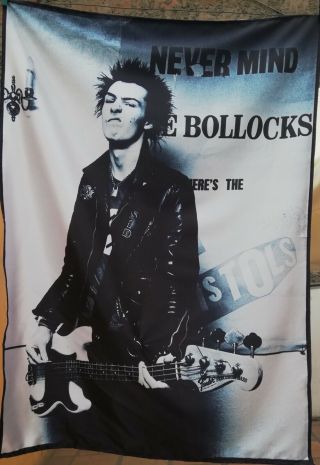 Sex Pistols Never Mind The Bollocks - Sid Vicious Flag Cloth Poster Tapestry Cd