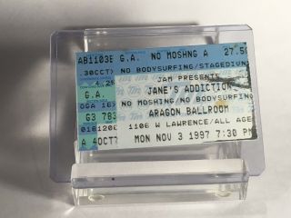 Jane’s Addiction 1997 Aragon Concert Ticket Stub Smashing Pumpkins Dj Goldie