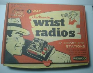 Vintage Dick Tracy 2 Way Electronic Wrist Radios Remco Vg