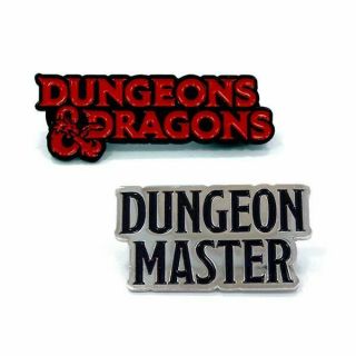 Dungeons & Dragons Dungeon Master Etc.  Pin Set Of 3 Metal/enamel Pins