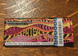 Phish Ticket Magnet Summer Tour 2016 7/1,  2,  3 Saratoga Springs Spac Ny