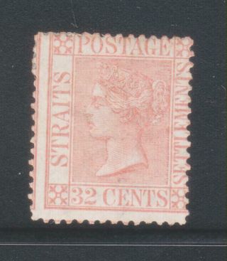 Malaya Strait Settlements 1867 - 72,  Queen Victoria 32c Pale Red Sg18 Stamp.