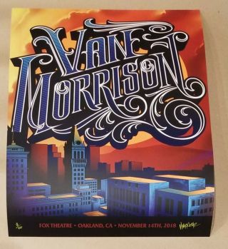 Van Morrison Poster Oakland Ca November 14 2018