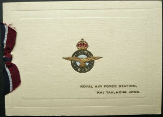 Hong Kong Royal Air Force Station Kai Tak Christmas Card - See