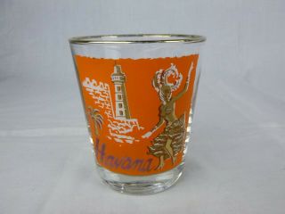 Vtg 1959 Mcm Libbey Cities Of The World Bar Glass Double Old Fashioned Havana
