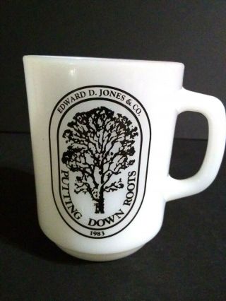 Anchor Hocking Vintage Edward D.  Jones & Co.  Putting Down Roots 1983 Coffee Cup
