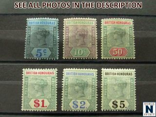 Noblespirit Jms) Terrific British Honduras Nos.  52 - 57 Mh Set =$633 Cv