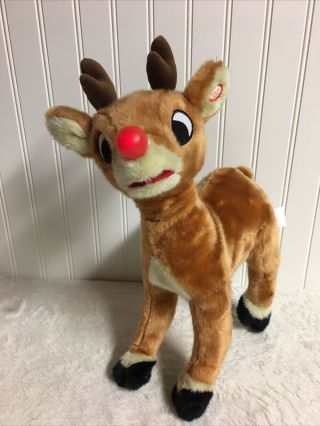 Vtg Rudolph The Red Nosed Reindeer Talking Singing Animated Plush By Gemmy 15”