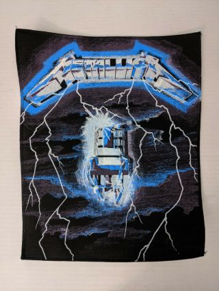 Vintage Metallica Ride The Lightning Electric Chair Back Patch Made In Uk