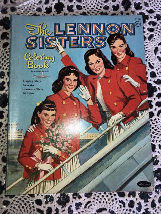 Vintage Coloring Book Lennon Sisters Stars Of Larry Welk Show Limited Ed.  1960