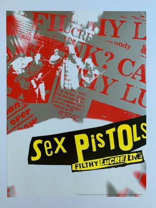 1996 Sex Pistols Filthy Lucre Live Promotional Punk Poster 18” X 24”