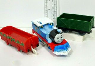 Thomas & Friends Snow Covered Clearing Plow Motorized Trackmaster Christmas